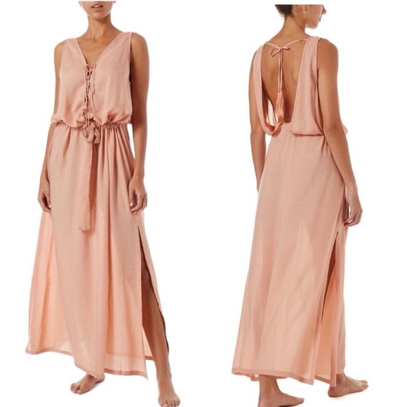 Melissa Odabash Jacquie Tank Lace Up Belted Maxi Dress - Picture 1 of 16